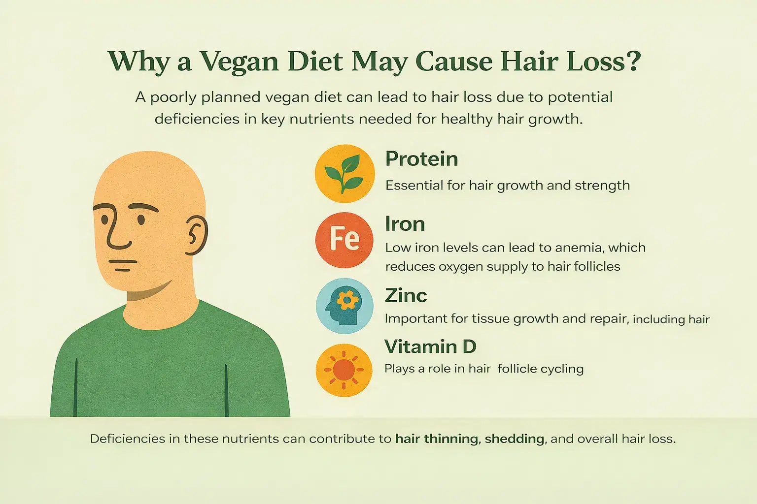 Why Vegan Diet Cause Hair Loss
